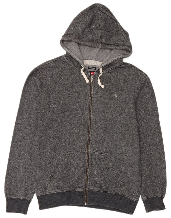 Pulover Quiksilver Premium pentru bărbați, cu fermoar, bumbac, gri mediu