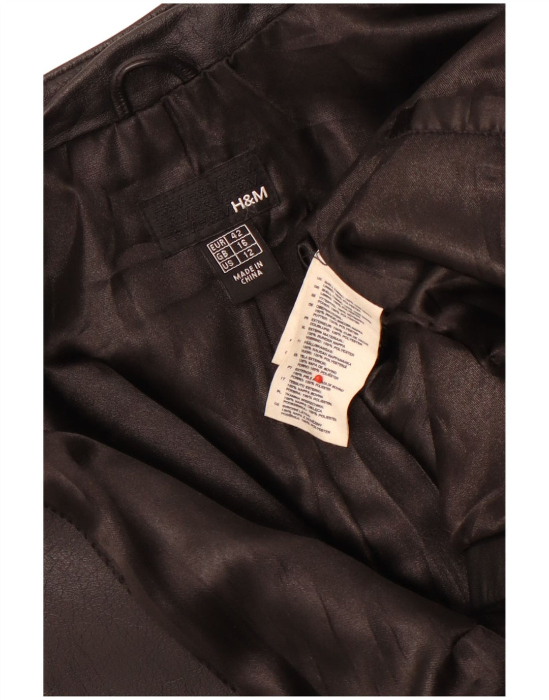 Jachetă de piele crop H&M pentru femei UK 16, mare, neagră