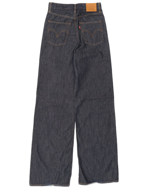 LEVI'S Blugi pentru femei Ribcage, cu talie înaltă, cu picioare largi, L27 L34, bumbac bleumarin