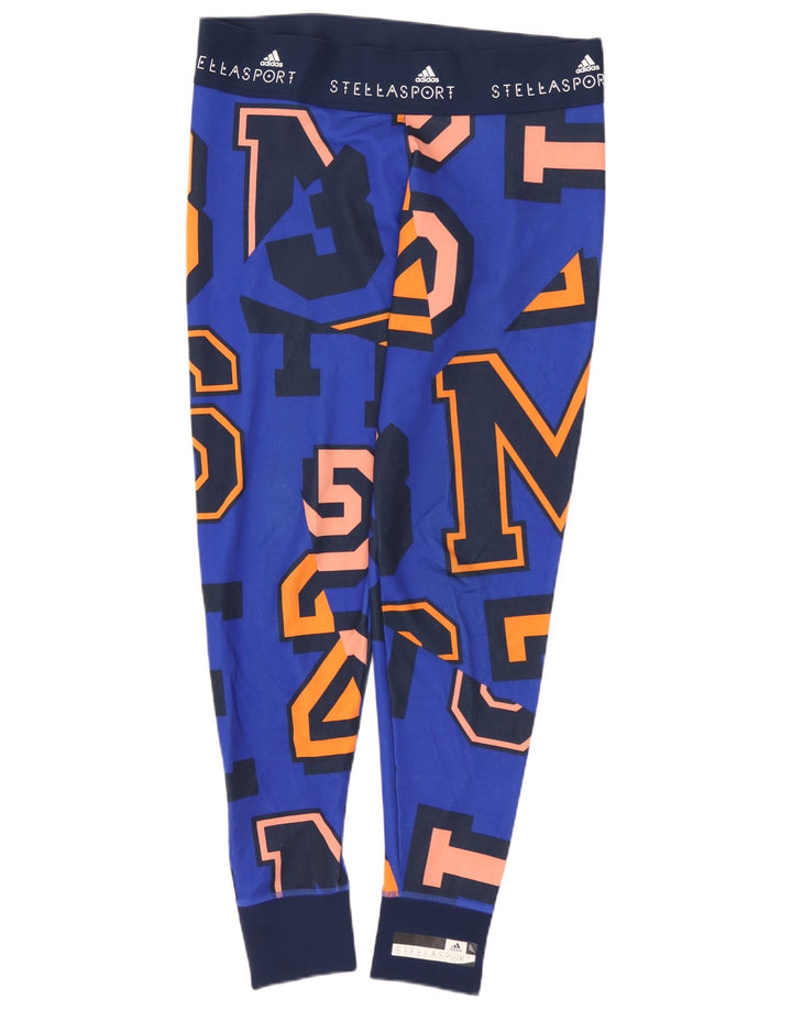 Leggings ADIDAS Climalite Graphic pentru femei UK 14 Poliester albastru mediu