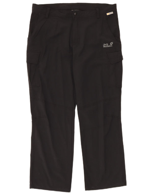 Pantaloni cargo drepti pentru bărbați JACK WOLFSKIN UK 38 Medium W33 L28 Negru