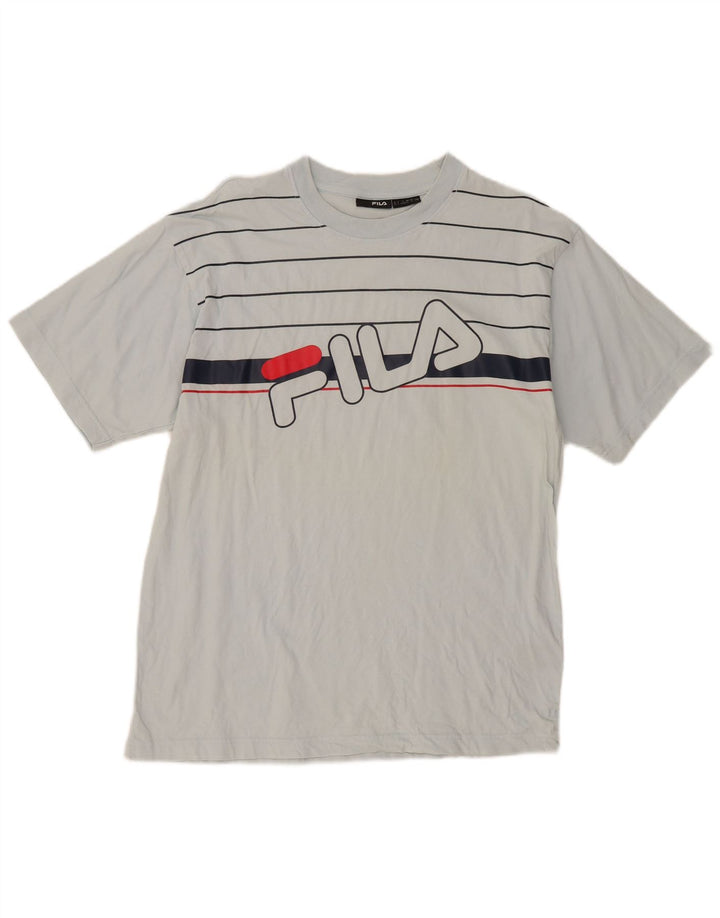 Tricou cu grafic Fila pentru bărbați Top mare din bumbac cu dungi gri
