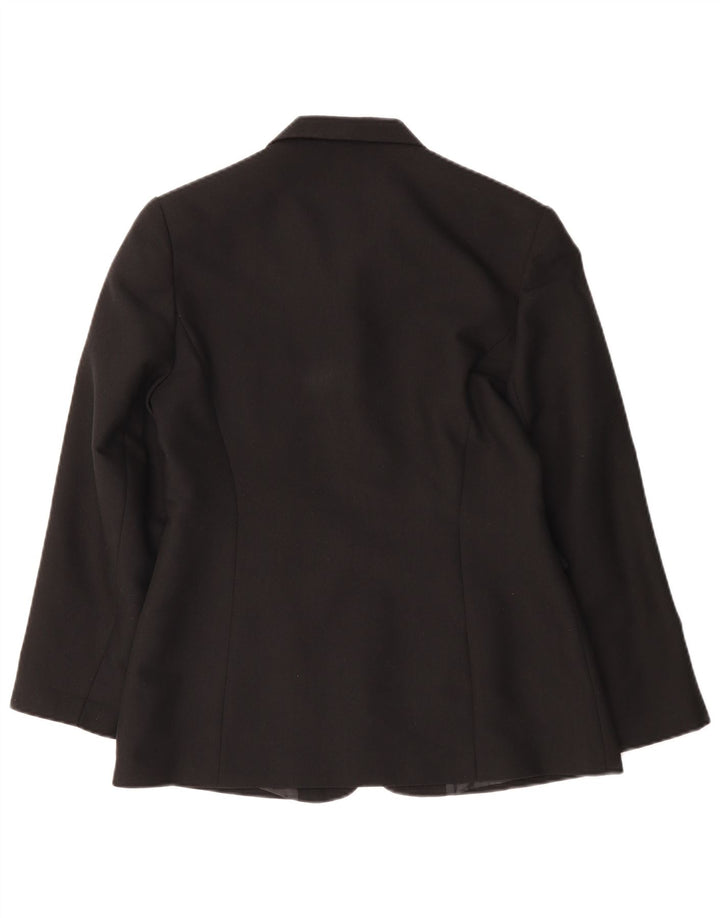CLASSICS Womens 6 Button Blazer Jacket UK 12 Medium Black Polyester