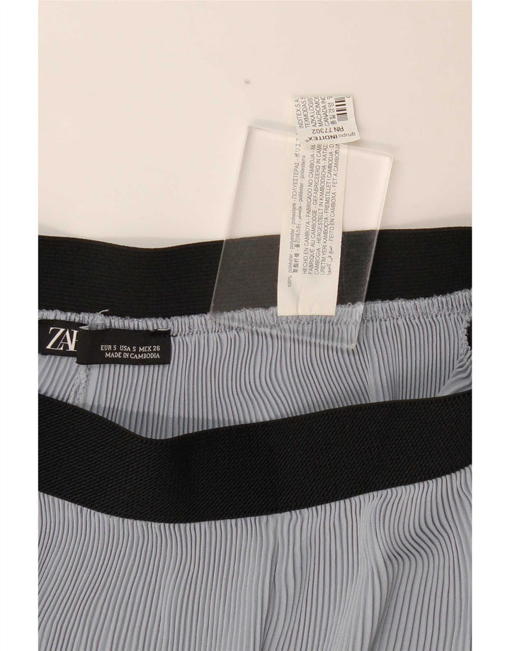 Pantaloni Zara Femei Cullotes Capri Mici L26 L22 Poliester Albastru