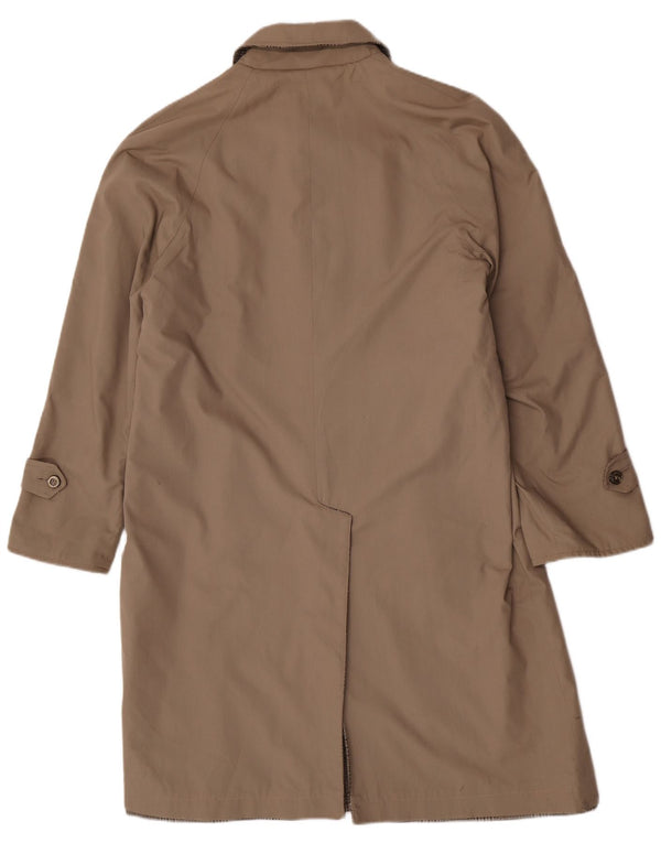 Pardesiu reversibil pentru bărbați vintage UK 40 mare, bej, poliester cu carouri