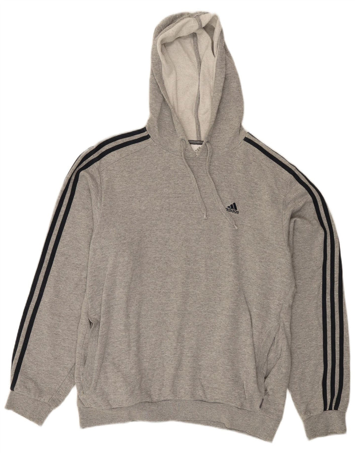 Pulover Adidas pentru bărbați, bumbac cu pete, gri mediu