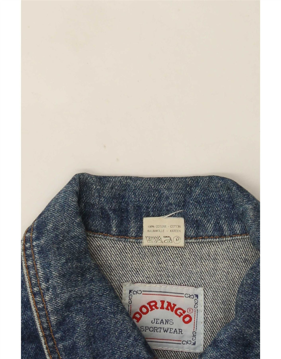 Doringo Jachetă de denim crop pentru femei UK 10 Small Blue Bumbac