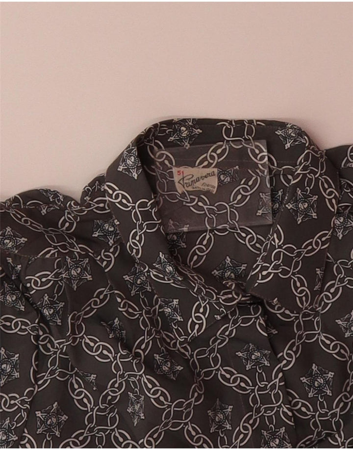 PRIMAVERA FIRENZE Womens Abstract Pattern Shirt UK 16 Large Grey