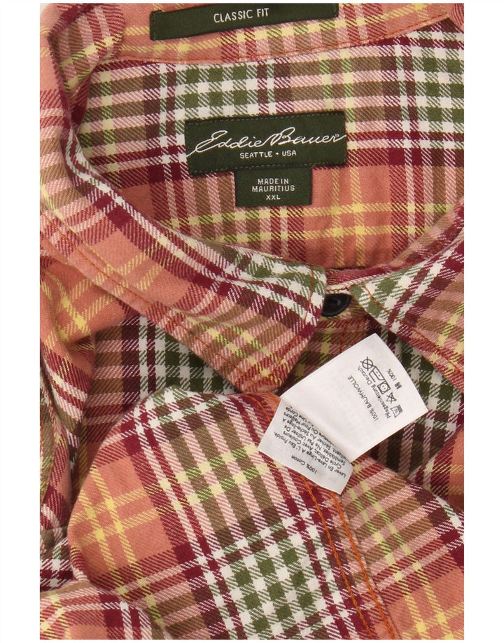 Cămașă de flanel pentru bărbați EDDIE BAUER, 2XL, bumbac portocaliu