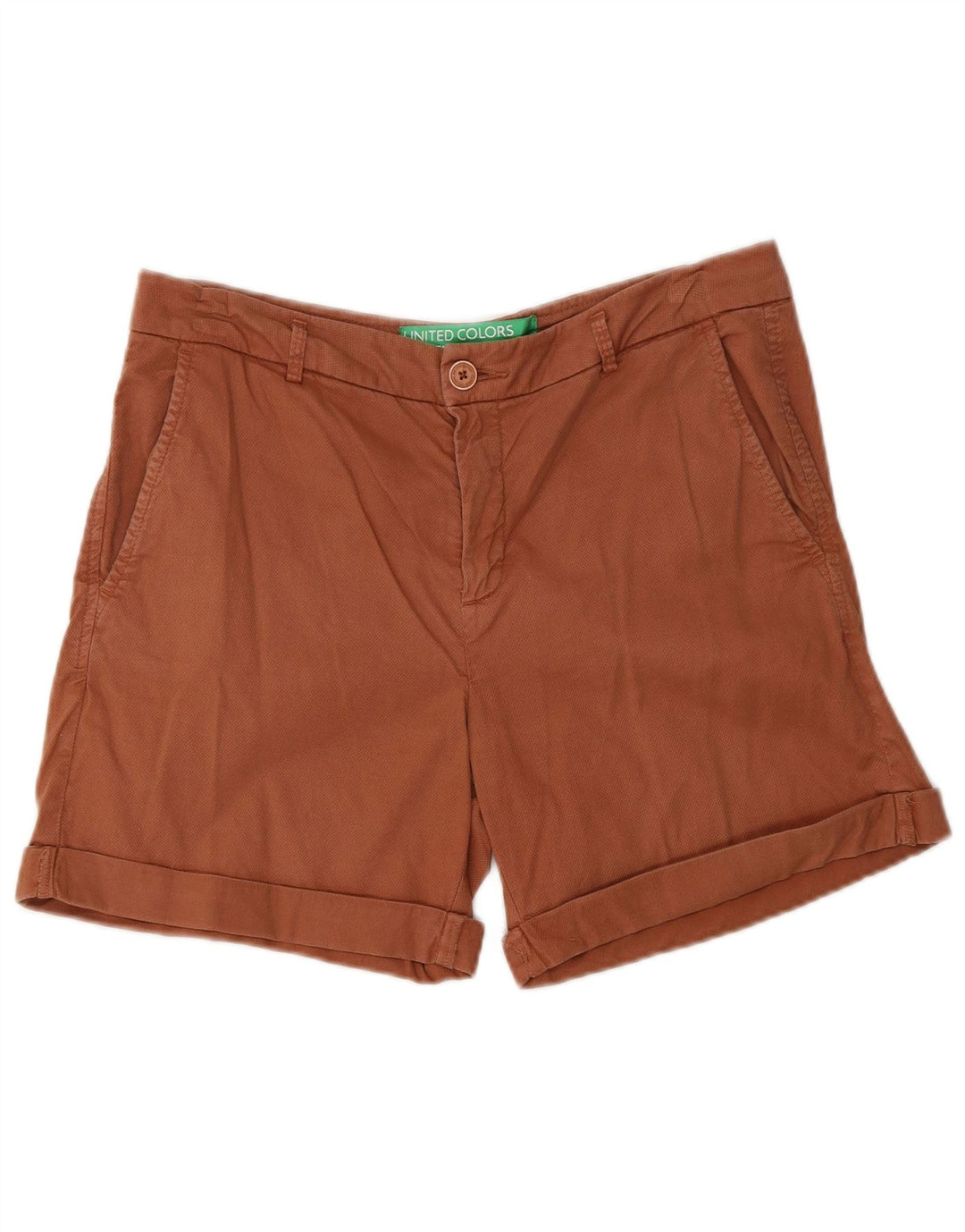 Pantaloni scurti chino pentru femei BENETTON UK 10 Small W30 Brown Bumbac