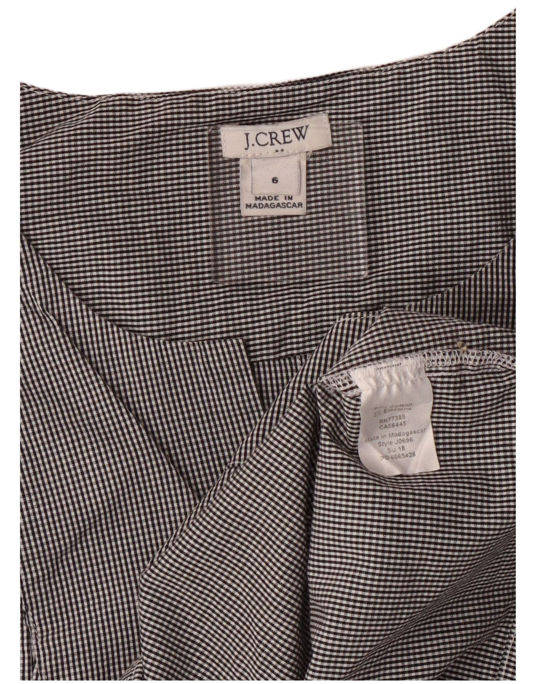 Bluză fără mâneci pentru femei J. Crew US 6 Medium Grey Gingham Bumbac