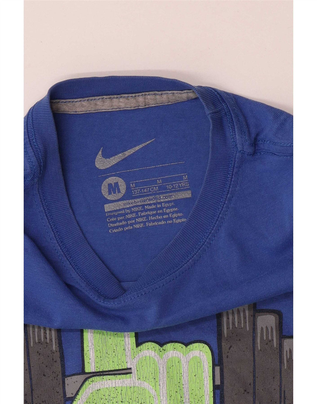 Tricou grafic Nike pentru băieți Top 10-11 ani, albastru mediu