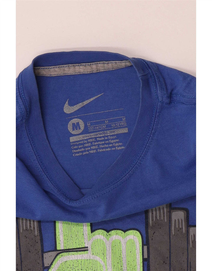 Tricou grafic Nike pentru băieți Top 10-11 ani, albastru mediu