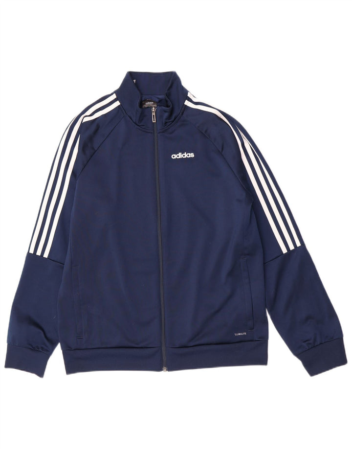 Jachetă Adidas Climalite pentru trening pentru băieți 13-14 ani, poliester, albastru bleumarin