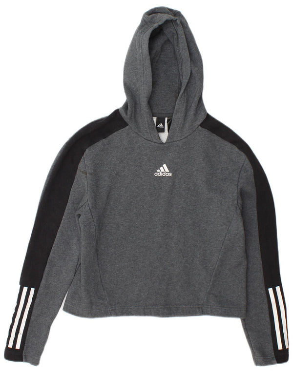 Pulover Adidas pentru fete 13-14 ani, gri, bumbac color bloc