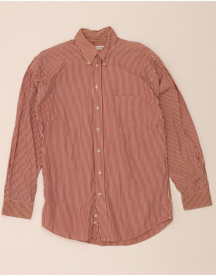 RENE LEZARD Mens Shirt Size 38 15 Medium Red Striped Vintage Rene Lezard and Second-Hand Rene Lezard from Messina Hembry 