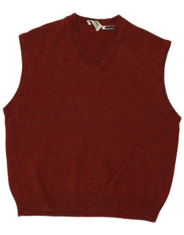 Hugo Boss Mens Vest Tank Top UK 42 Lână maro mare