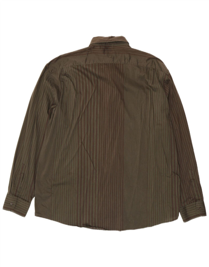 Cămașă Trussardi Jeans pentru bărbați, bumbac cu dungi kaki 3XL