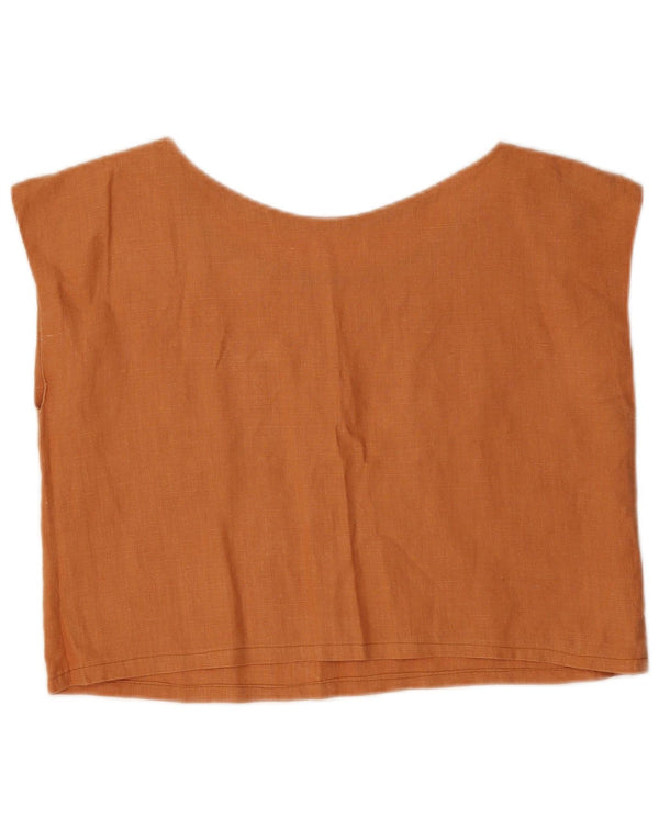 Bluză Vintage pentru femei Crop Top UK 12 Maro Mediu