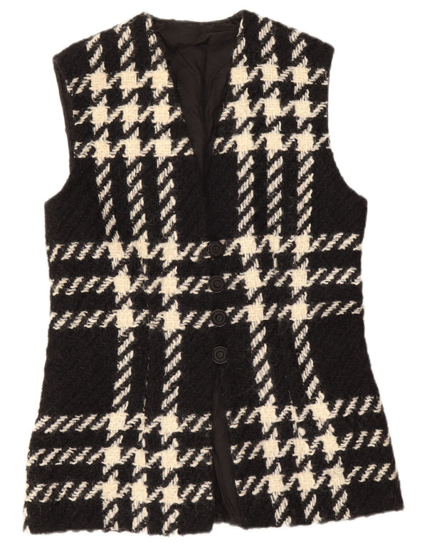 Gilet Vintage pentru femei UK 12 Medium Black Check