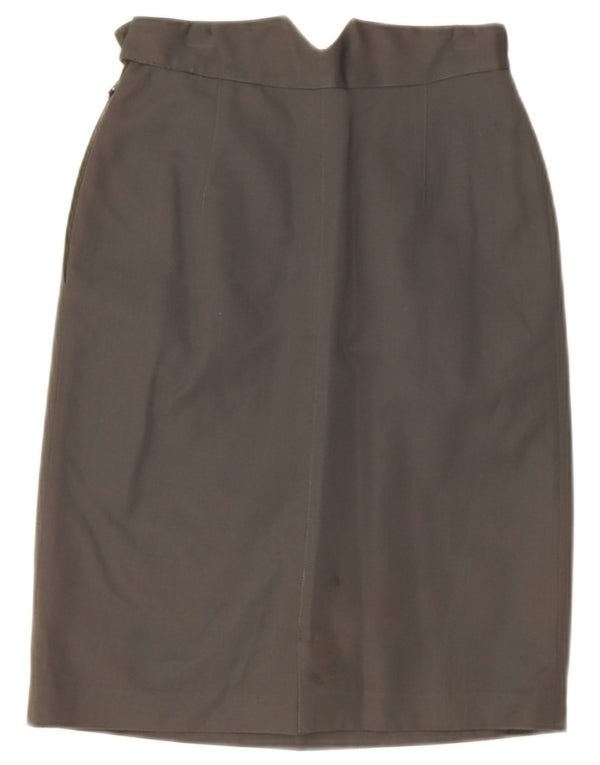 Emporio Armani Fusta dreptă pentru femei IT 40 Small W26 Lână gri