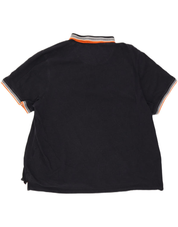 Cămașă polo Jack & Jones pentru bărbați 4XL, bumbac cu dungi bleumarin