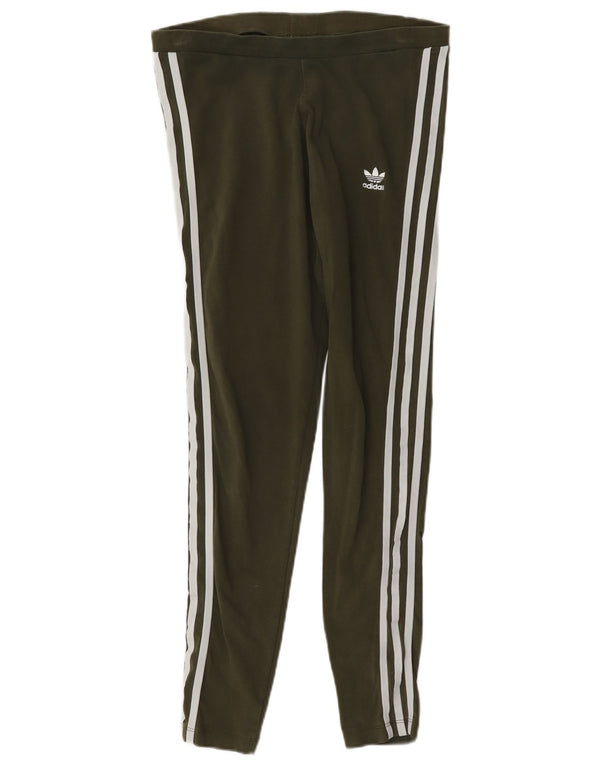 Leggings pentru femei Adidas UK 14 Medium Khaki Bumbac