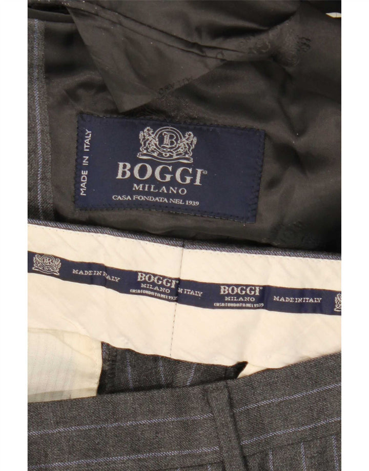 Costum pentru bărbați Boggi 2 piese IT 48 Mediu L31 L32 Lână cu dungi gri