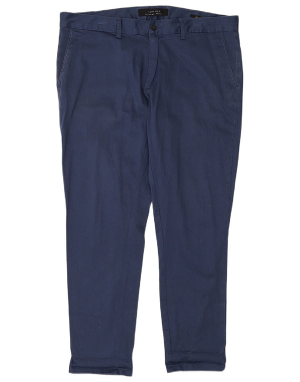 Pantaloni chino slim pentru bărbați Zara EU 46 XL W36 L28 Bleumarin