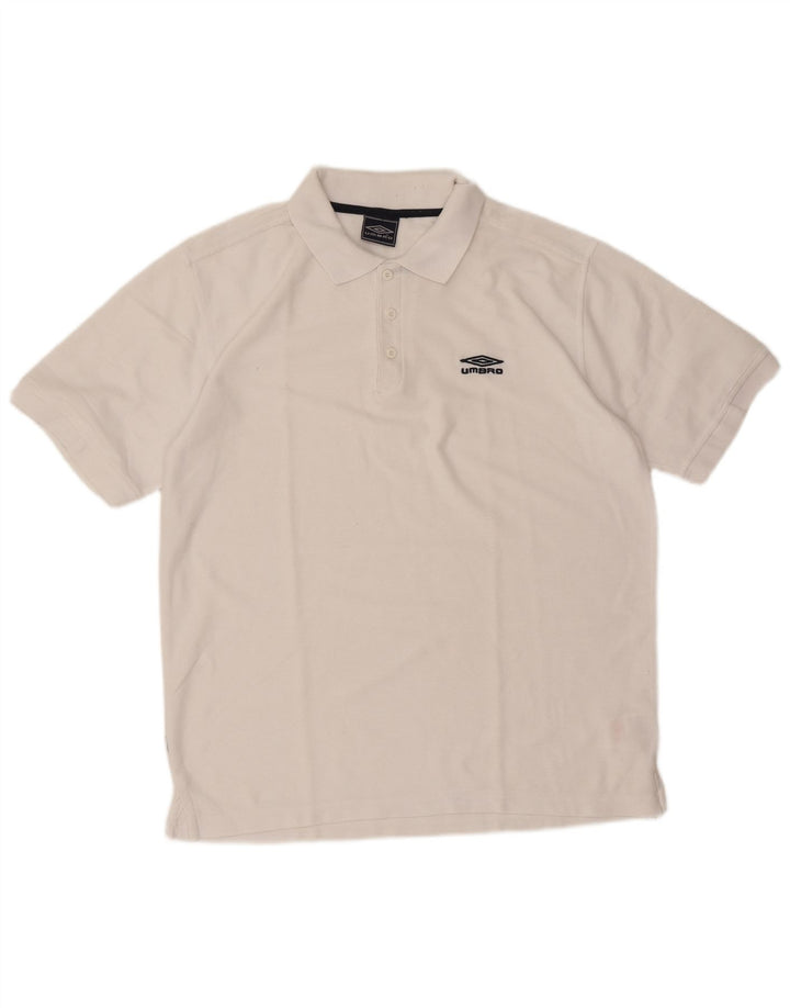 Tricou polo pentru bărbați Umbro Poliester alb mare