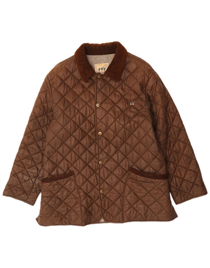 HENRY COTTONS Jachetă matlasată pentru bărbați UK 46 3XL Maro Nylon