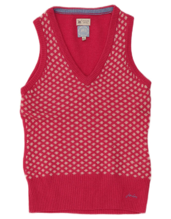 Jules Vestă pentru femei UK 8 Small Pink Floral Lambswool