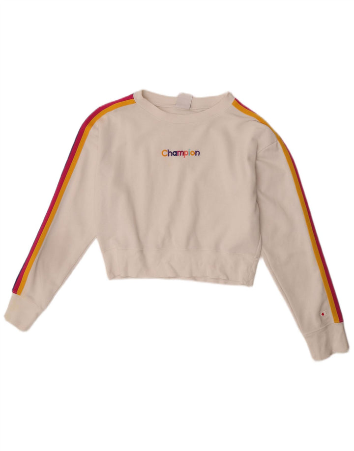 Pulover crop pentru femei Champion UK 14 Bumbac alb cadru mediu