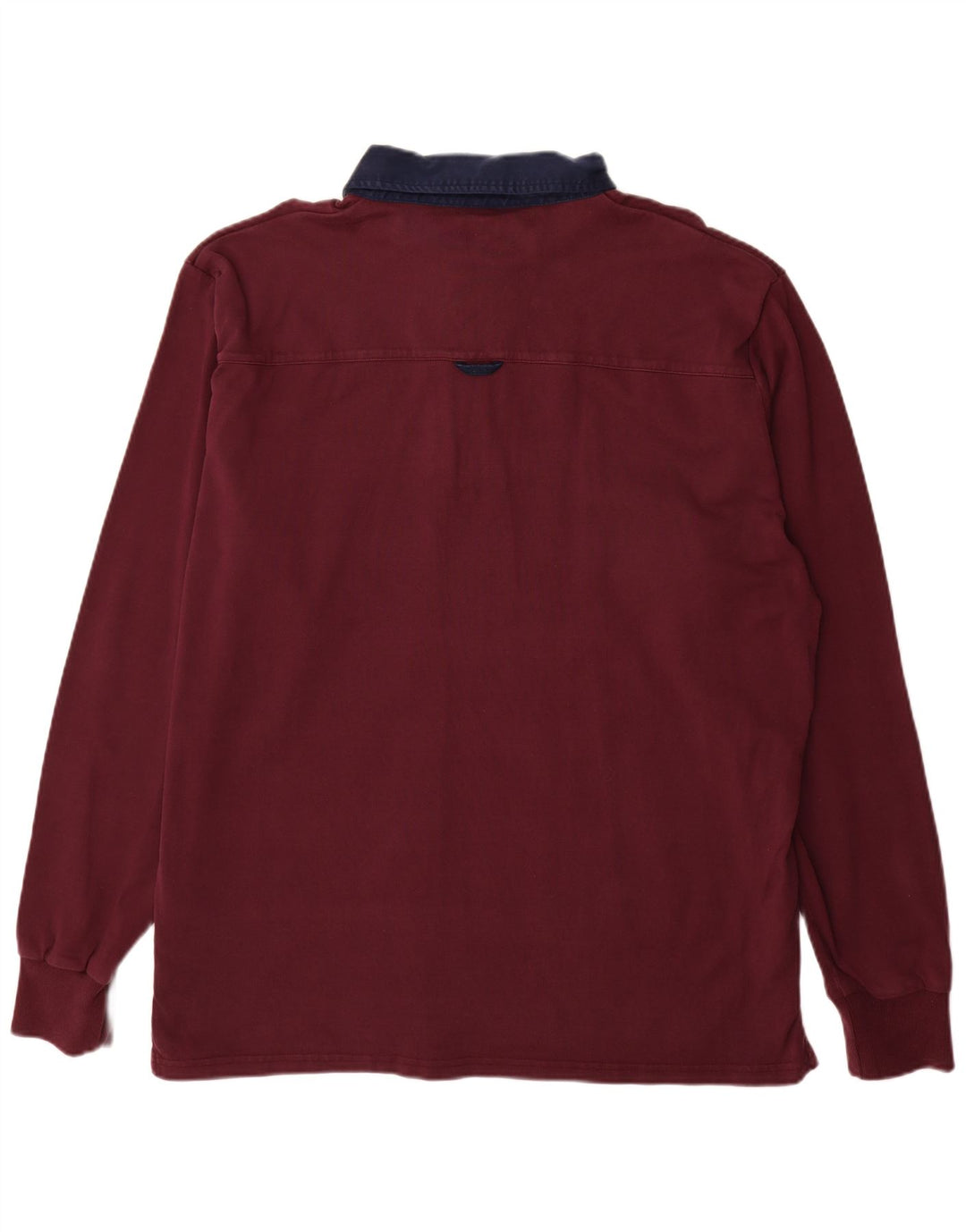 GANT Tricou polo Rugby cu mânecă lungă pentru bărbați 4XL, bumbac color-block burgundă