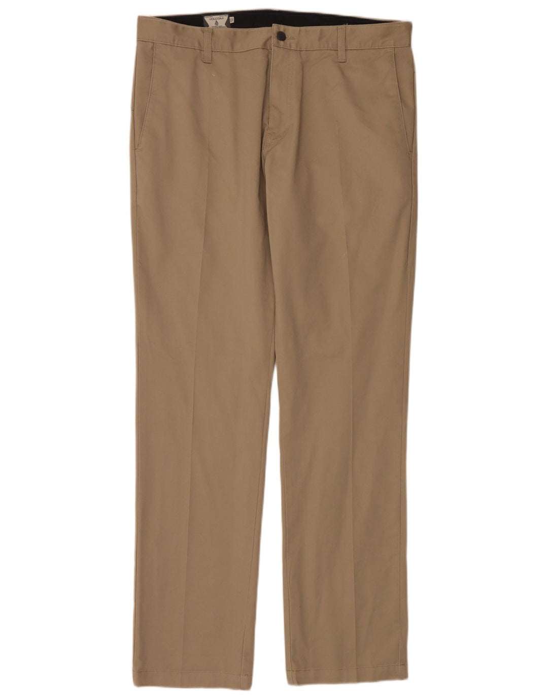 Volcom Mens Slim Chino Trousers W36 L34 Beige Cotton