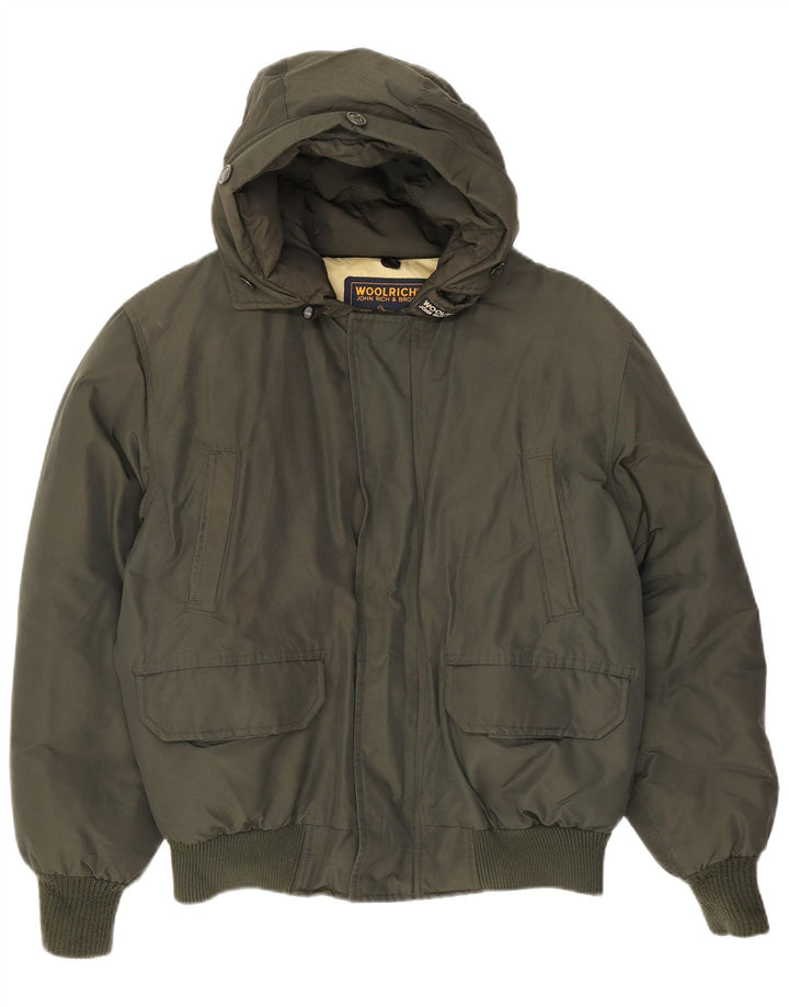 Jachetă căptușită cu glugă pentru bărbați Woolrich UK 40, bumbac kaki mare
