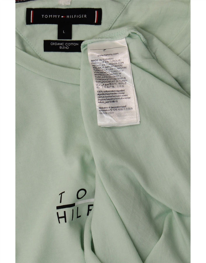 TOMMY HILFIGER Tricou cu grafic pentru femei Top UK 16 Mare Bumbac verde