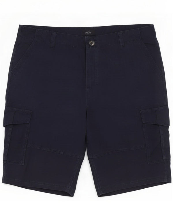 M&Co Mens Cargo Shorts Large W36 Blue Marine Bumbac