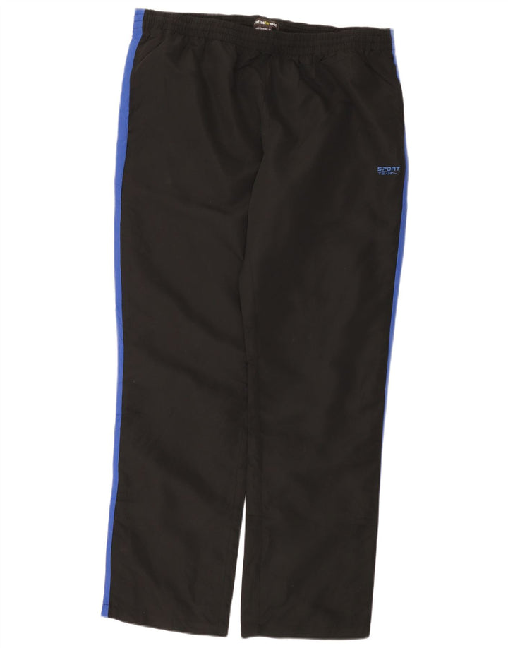 ATLAS PENTRU BĂRBAȚI Pantaloni de trening pentru bărbați, mari, negru, poliester color bloc