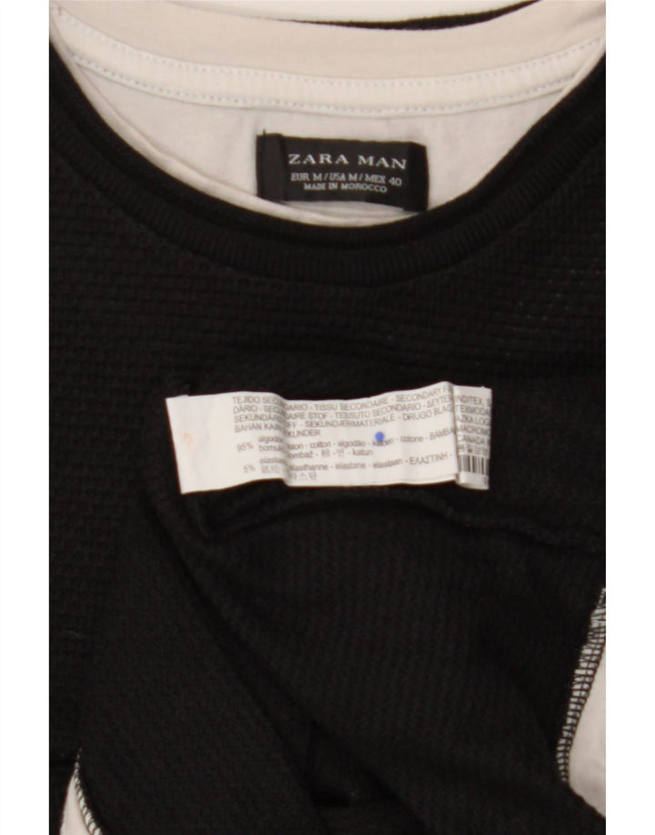 Tricou Bărbați ZARA Top Medium Negru Bumbac