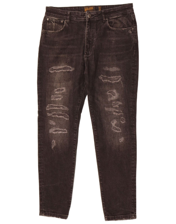 Blugi slim pentru bărbați Zara, învechiți, EU 44 L34 L30, bumbac negru