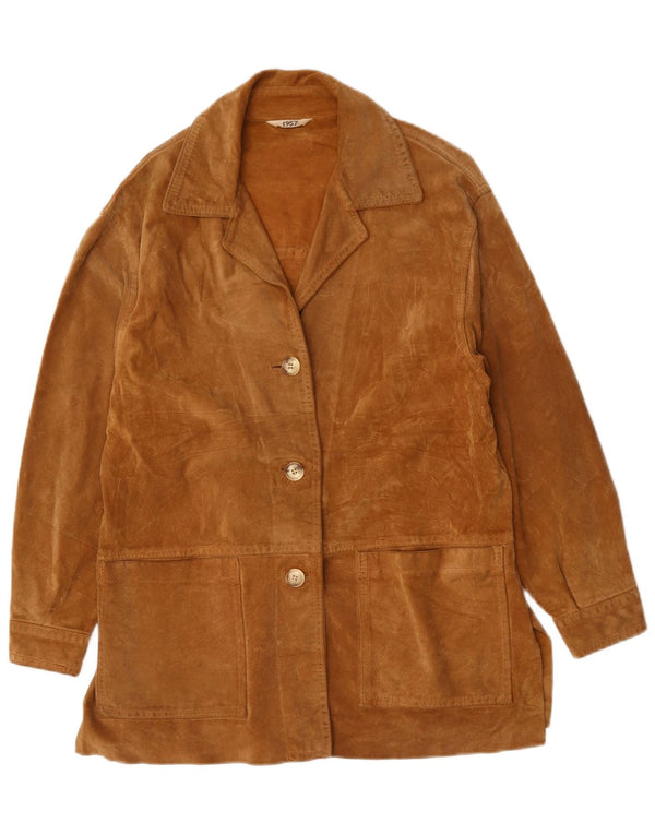 Jacheta de piele intoarsa pentru femei VINTAGE UK 14 Maro mare