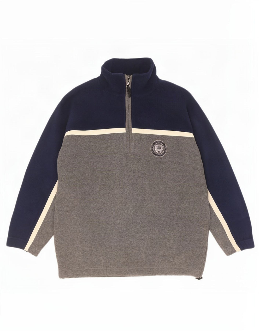 Pulover din lână pentru bărbați Campagnolo, cu fermoar, gri mediu, poliester color bloc