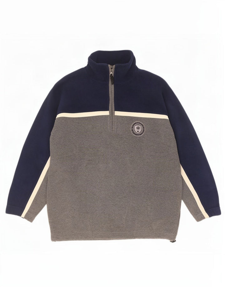 Pulover din lână pentru bărbați Campagnolo, cu fermoar, gri mediu, poliester color bloc