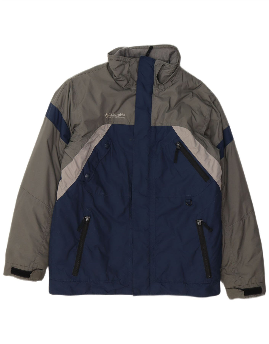 Jachetă Windbreaker pentru băieți Columbia 14-15 ani, albastru bleumarin, nailon color bloc