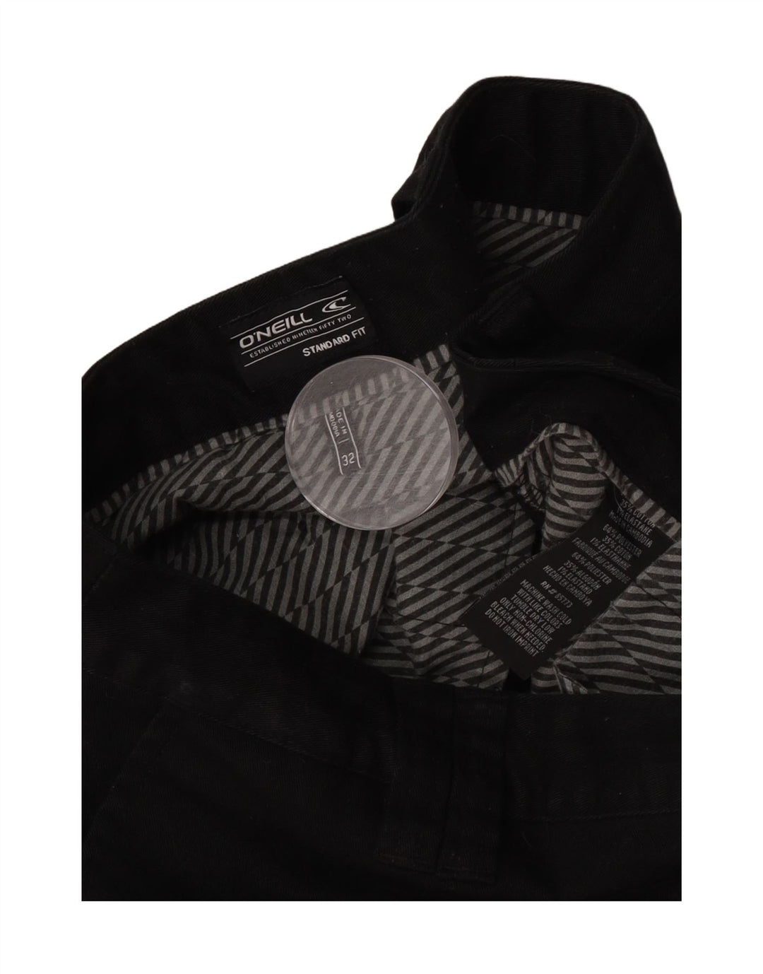 Pantaloni scurți chino pentru bărbați O'Neill, cu ajustare standard, W32, poliester mediu negru