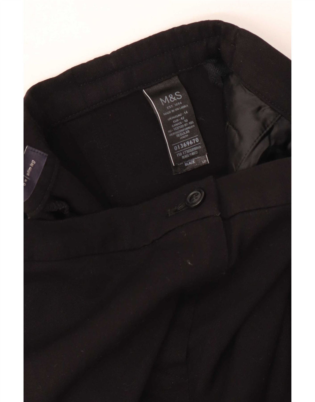 Marks & Spencer Pantaloni casual pentru femei UK 14 Large W34 L30 Poliester negru