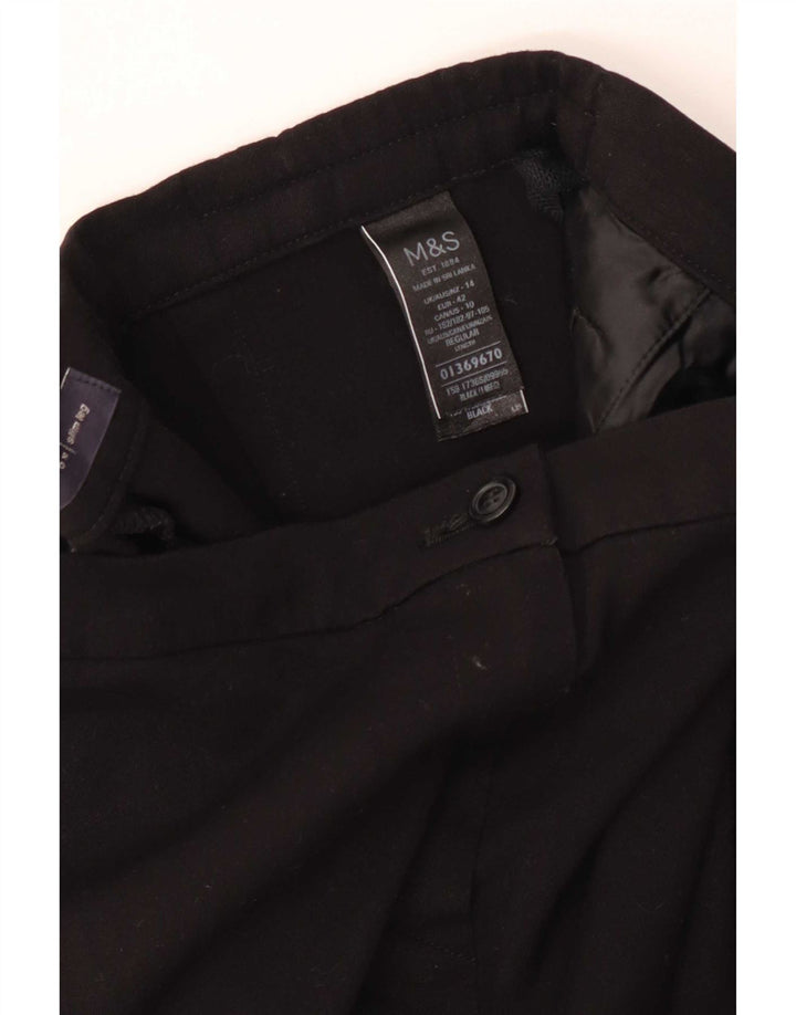 Marks & Spencer Pantaloni casual pentru femei UK 14 Large W34 L30 Poliester negru