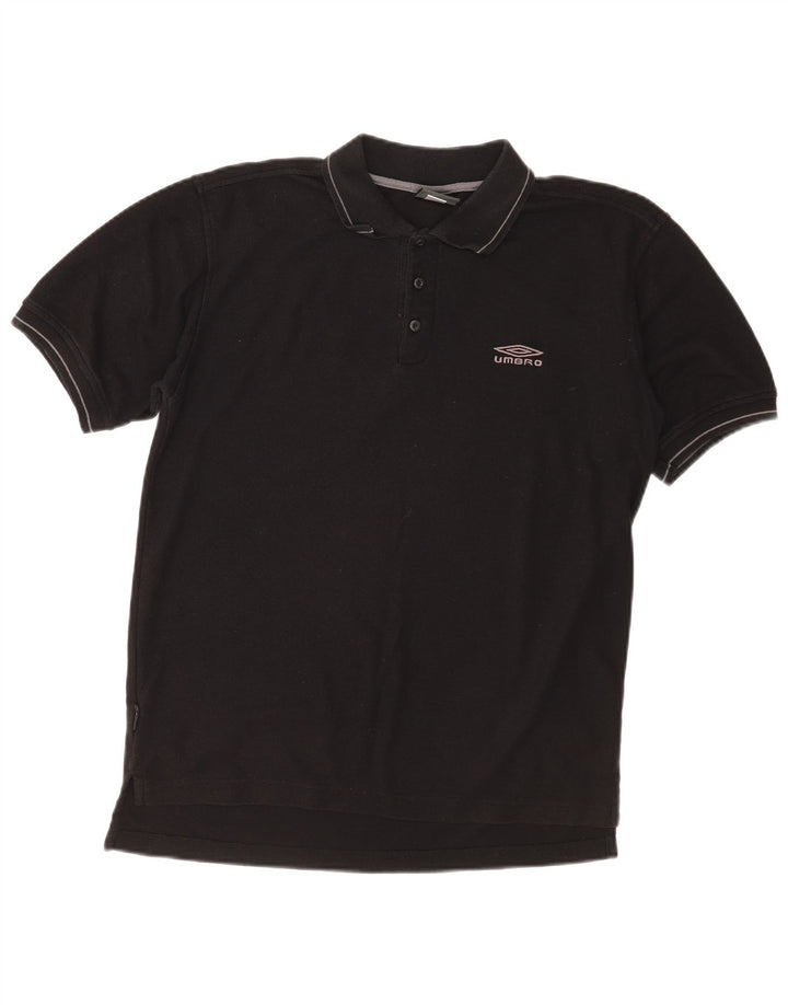 Tricou polo Umbro pentru bărbați, bumbac mediu negru