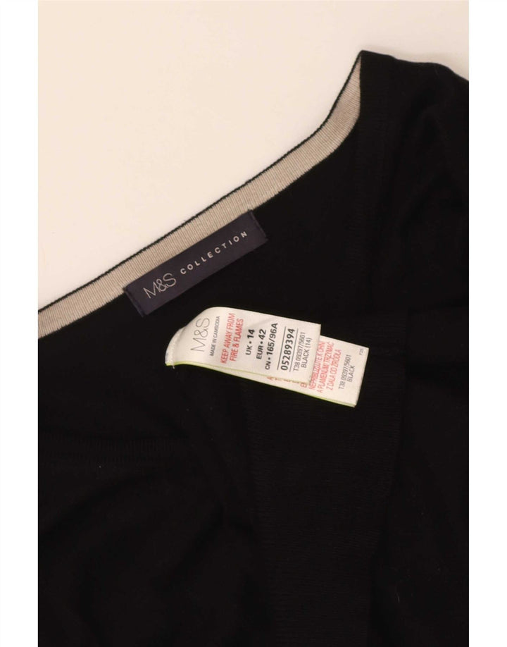 Pulover cardigan pentru femei Marks & Spencer UK 14 Medium Black Viscose